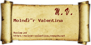 Molnár Valentina névjegykártya