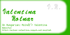 valentina molnar business card
